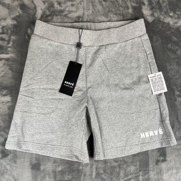 Herve Leger Pants - Herve by Herve Leger Boyfriend Terry Heather Grey Shorts Size Small